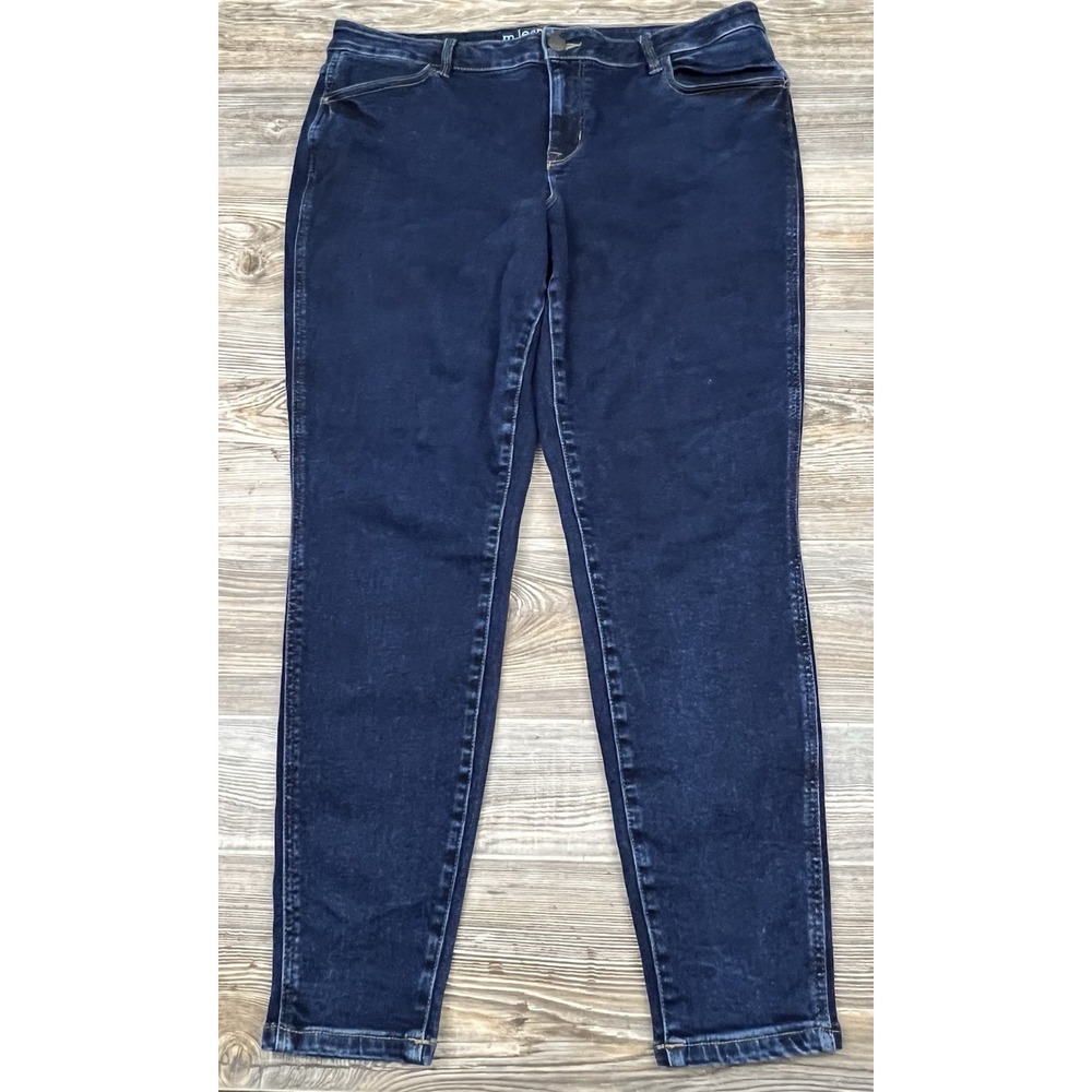 M Jeans Maurices Mid Rise Jeans Blue Jeans Dark Wash Skinny Women's XL 38x29‎